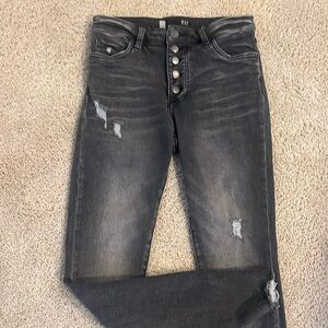 Kut from the Kloth black wash FAB AB Toothpick skinny.